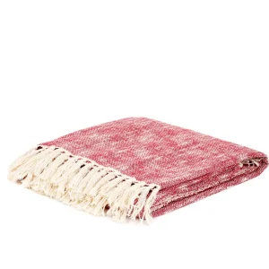 Pled Nori Bawelniany Z Fuksjowym Wzorem 130X170 Cm