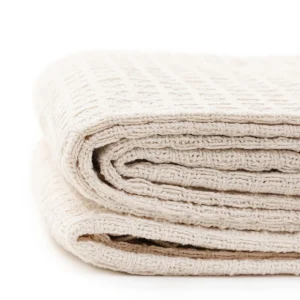 Pled Vaffel Z Fredzlami Naturalny 130X170 Cm