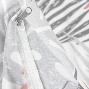 Pościel Botanical Z Mikrofibry W Rozowo-Szare Liscie 200X220 Cm