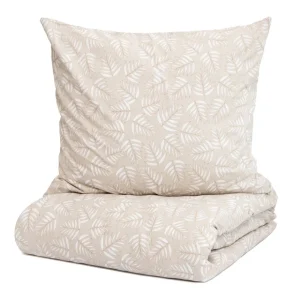 Pościel Coraline Bawelniana Bezowa W Liscie 200X220 Cm