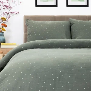 Pościel Cordelia Muslinowa W Listki 140X200 + 1*50X60 Cm