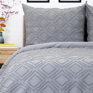 Pościel Faimes Z Mikrofibry Szara Z Przeszyciami 160X200 Cm