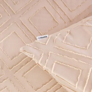 Pościel Faimes Z Mikrofibry Bezowa Z Przeszyciami 160X200 Cm