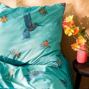 Pościel Frida Kahlo Z Mikrofibry Turkusowa W Kolibry 200X220 Cm