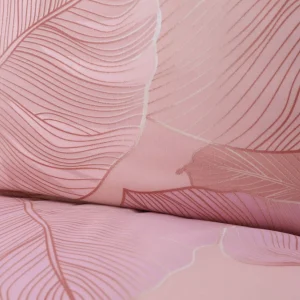 Pościel Gallo Z Mikrofibry Rozowa W Liscie 200X220 Cm