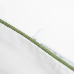 Pościel Hadley Bawelniana W Listki Z Zielona Lamowka 140X200 Cm + 1*50X60 Cm