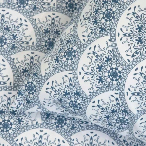 Pościel Haven Bawelniana Biala W Granatowy Wzor 160X200 Cm