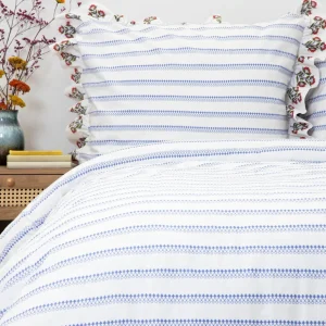 Pościel Katina Bawelniana W Niebieski Wzor Z Falbanka 220X200 Cm