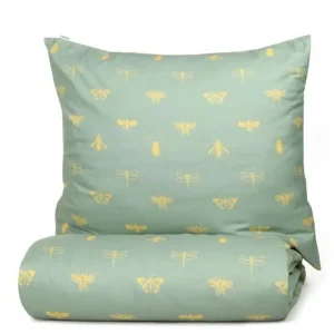 Pościel Luro Z Mikrofibry Oliwkowa W Owady 140X200 Cm + 1*70X80 Cm