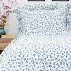 Pościel Melanie Bawelniana Z Falbanka W Niebieskie Kwiaty 160X200 Cm