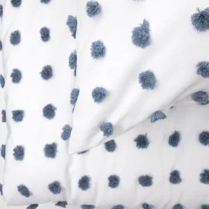 Pościel Nivell Z Mikrofibry Z Niebieskimi Pomponami 200X220 Cm