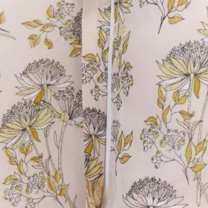 Pościel Senli Z Mikrofibry Bezowa W Kwiaty 140X200 Cm + 1*70X80 Cm