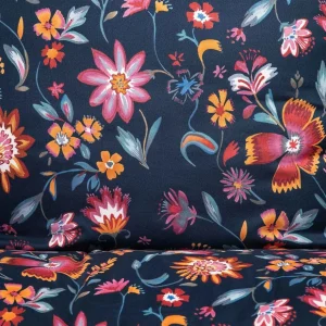 Pościel Vabel Z Mikrofibry Granatowa W Liscie I Kwiaty 160X200 Cm