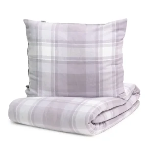 Pościel Vella Flanelowa W Szara Krate 200X220 Cm + 2 X 50X60 Cm