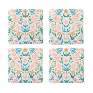 Podkladka Melte Ceramiczna Kwiaty Roz Blekit 4 Szt.