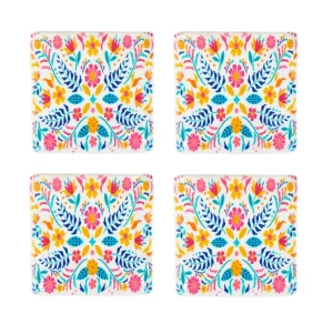 Podkladka Melte Ceramiczna Kwiaty Roz Pomarancz Blekit 4 Szt.