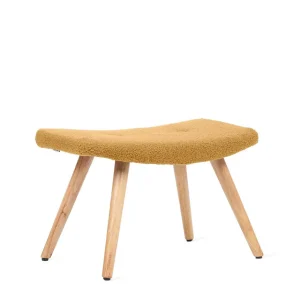 PodNożek Moss Teddy Boucle W Tkaninie Teddy Musztardowy 61X41X38 Cm