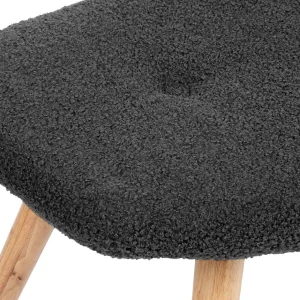 PodNożek Moss Teddy Boucle W Tkaninie Teddy Czarny 61X41X38 Cm