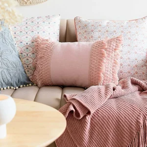 Poduszka Doel Rozowa Z Fredzlami 30X50 Cm