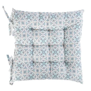 Poduszka Na Krzeslo Stave Niebieska We Wzor Pikowana 40X40