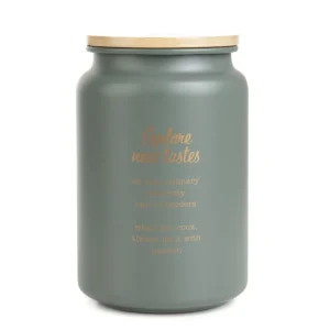 Pojemnik Escille Metalowy Z Drewnina Pokrywka 14X9 Cm