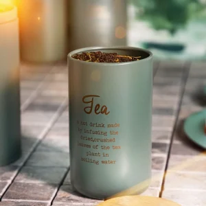 Pojemnik Escille Z Drewniana Pokrywka Na Herbatę 14X8 Cm