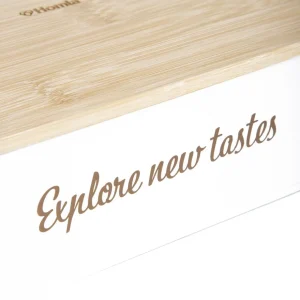 Pojemnik Escille Z Drewniana Pokrywka Bialy 18X15X6 Cm