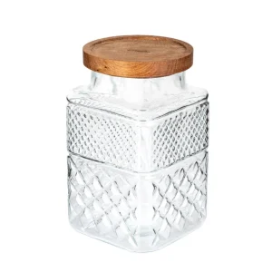 Pojemnik Moladri Kwadratowy Z Akacjowa Przykrywka 1,9 L