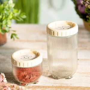 Pojemnik Tenzo Szklany Ze Smietankowa Nakretka 0,9 L