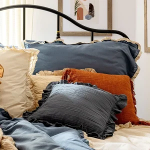 Poszewka Elin Muslinowa Niebieska 45X45 Cm