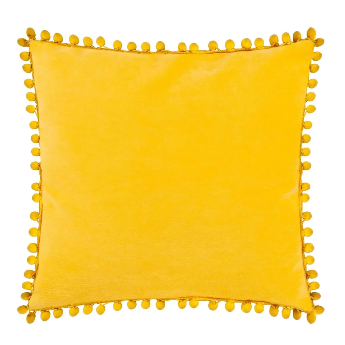 poszewka_eslov_musztardow_1.webp Poszewka Eslov Musztardowa Z Pomponami 45X45 Cm