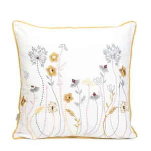 Poszewka Minca W Wyszywane Kwiaty 45X45 Cm