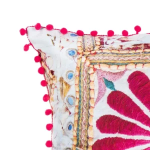 Poszewka Miris Z Fuksjowymi Pomponami 45X45 Cm