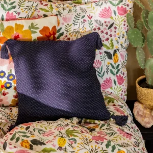 Poszewka Morris Z Fredzlami Granatowa 45X45 Cm