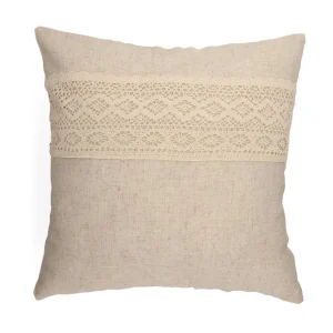 Poszewka Renda Bezowa Z Koronka 45X45 Cm