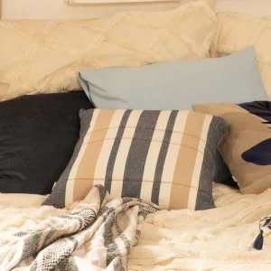 Poszewka Rezza W Bezowo Niebieskie Paski 45X45 Cm