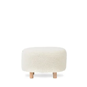 Pufa Alda Boogie Bezowa W Tkaninie Teddy 50X40X31 Cm