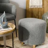 Pufa Alda Szara W Tkaninie Teddy 50X40X44 Cm