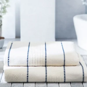 Ręcznik Amori Bezowy W Niebieskie Pasy 70X130Cm