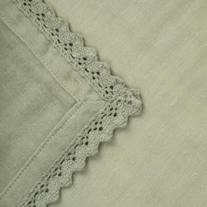 Serwetka Elin Muslinowa Z Koronkowa Lamowka Pistacjowa 40X40 Cm