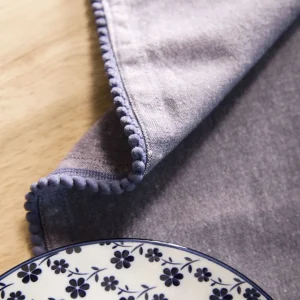 Serwetka Melange Granatowa Z Lamowka Kuleczkowa 45X45 Cm