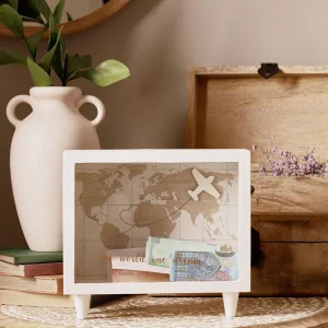 Skarbonka Moneybox Next Adventure Biala 21X7X19 Cm