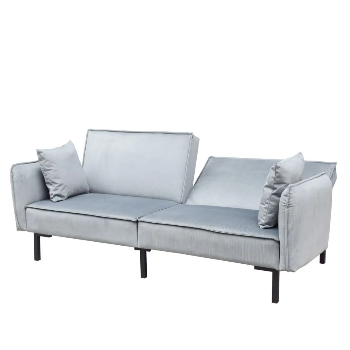 sofa_canto_osobowa_z_funk_2.webp Sofa Canto 3-Osobowa, Z Funkcja Spania, Welurowa Szara 199X90X85 Cm