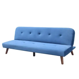 Sofa Rinko Sofa 3-Osobowa, Z Funkcja Spania, Welurowa Granatowa 195X81X74 Cm