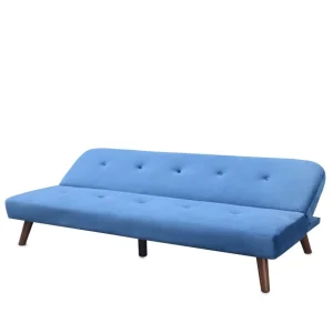 Sofa Rinko Sofa 3-Osobowa, Z Funkcja Spania, Welurowa Granatowa 195X81X74 Cm