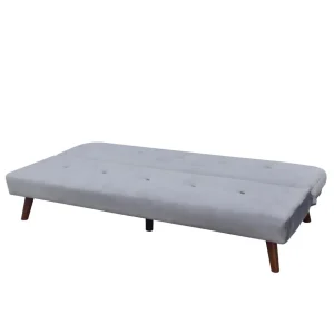 Sofa Rinko Sofa 3-Osobowa, Z Funkcja Spania, Welurowa Ciemnoszara 195X81X74 Cm