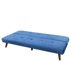 Sofa Rinko Sofa 3-Osobowa, Z Funkcja Spania, Welurowa Granatowa 195X81X74 Cm