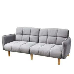 Sofa Sonus 3-Osobowa, Z Funkcja Spania, Welurowa Musztardowa 195X91X83 Cm