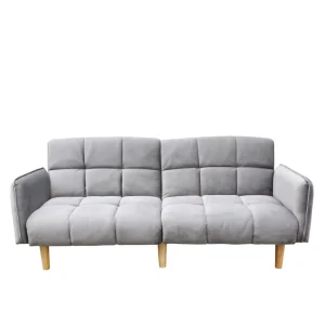 Sofa Sonus 3-Osobowa, Z Funkcja Spania, Welurowa Musztardowa 195X91X83 Cm