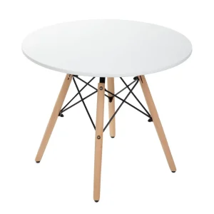 Stol Tavolo Naturalny Z Bialym Blatem 80X72Cm